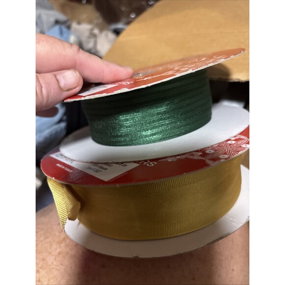 Wired Ribbon Gold  And Green Variety  Pack And Opened Packs - Picture 3 of 5